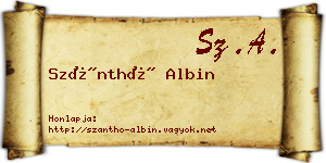 Szánthó Albin névjegykártya